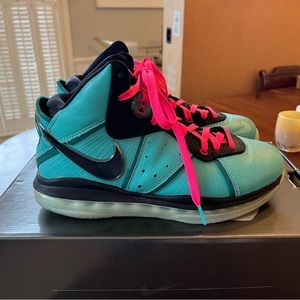 Nike Lebron 8 South Beach Used Shoes (size men’s 9)